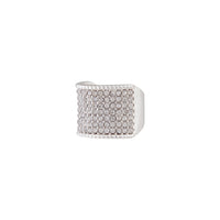 Silver Diamante Wide Pave Band Ring - link has visual effect only
