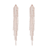 Rose Gold Diamante Chain Earrings - link has visual effect only