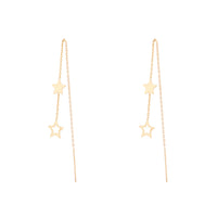 Gold Plated Sterling Silver Star Thread-Through Earrings - link has visual effect only
