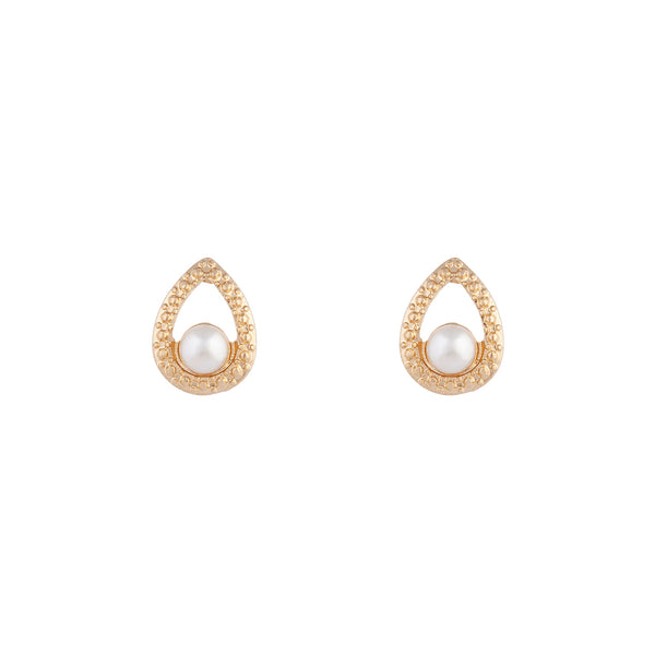 Textured Pearl Teardrop Earrings