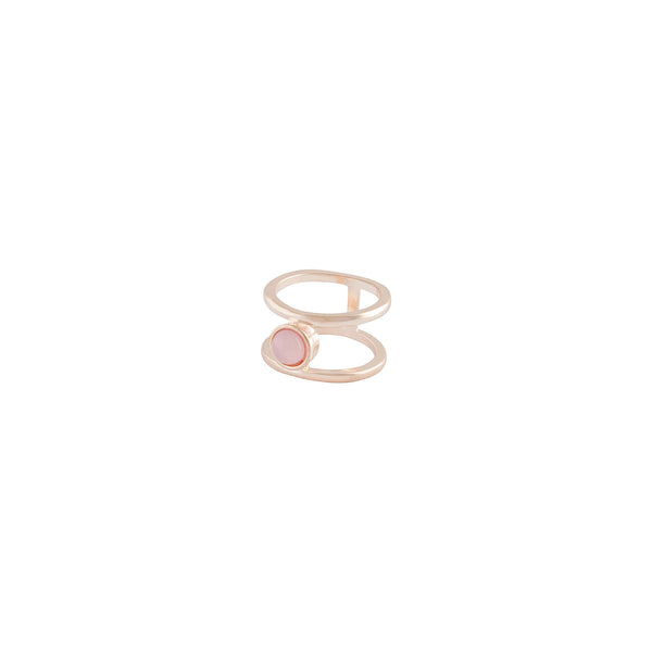 Rose Gold Double Band Centre Stone Ring