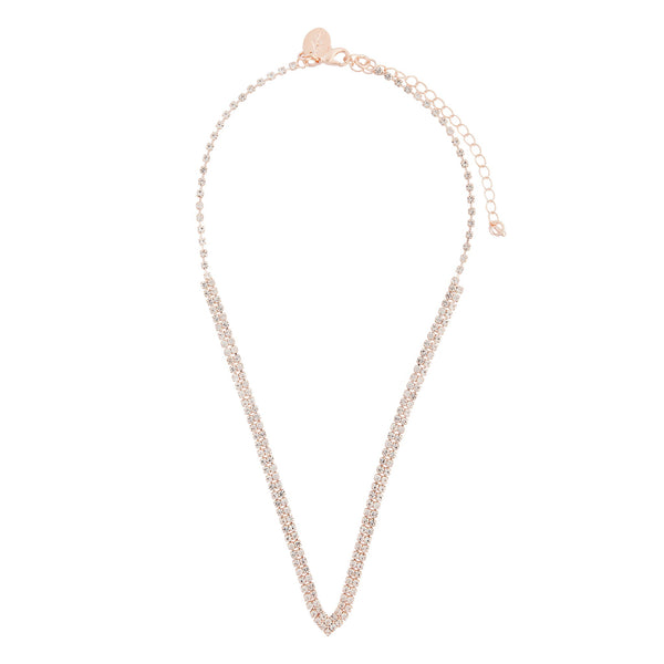 Rose Gold Cup Chain V Shape Necklace