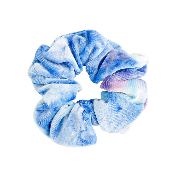 Blue Tie-dye Velvet Scrunchie