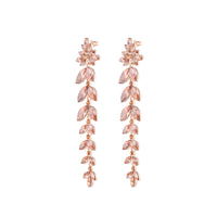 Rose Gold Pink Diamante Navette Earrings - link has visual effect only