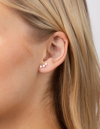 Sterling Silver Texture Star Stud Hoop Earring Pack - link has visual effect only