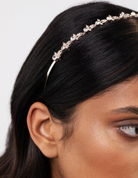 Rose Gold Mini Flower Diamante Headband - link has visual effect only