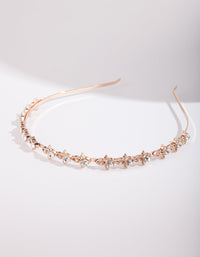 Rose Gold Mini Flower Diamante Headband - link has visual effect only
