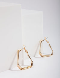 Gold Geometric Line Hoop Earrings - link has visual effect only