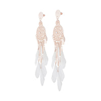 Rose Gold Feather Dreamcatcher Earrings - link has visual effect only