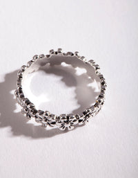 Silver Continuous Flower Ring - link has visual effect only