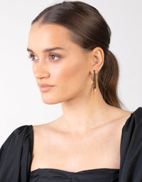 Gold Square Flat Hoop Earrings - link has visual effect only