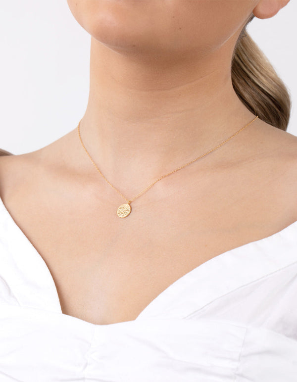 Gold Plated Sterling Silver Sixpence Necklace