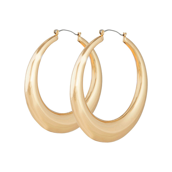 Gold Curve Hoop Earrings