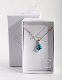Aqua Pear Crystal Necklace - link has visual effect only