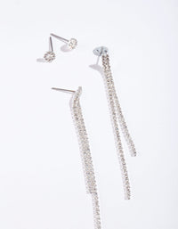 Silver Diamante Chain Earring Pack - link has visual effect only