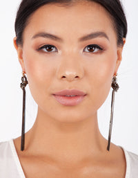 Gold Black Snake Chain Knot Earrings - link has visual effect only