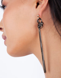 Gold Black Snake Chain Knot Earrings - link has visual effect only