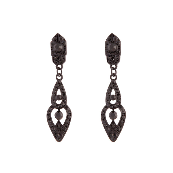Black Antique Style Drop Earrings