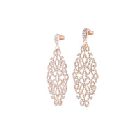 Rose Gold Diamante Intricate Stone Earrings - link has visual effect only