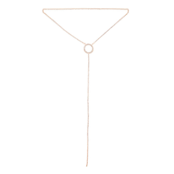Rose Gold Circle Cup Chain Y Neck Choker