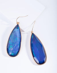 Blue Faux Opal Drop Earrings - link has visual effect only