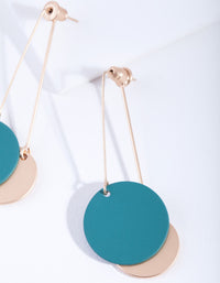 Gold & Green Coated Disc Sandwich Earrings - link has visual effect only