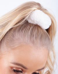 Purple White Faux Fur Scrunchie Pack - link has visual effect only