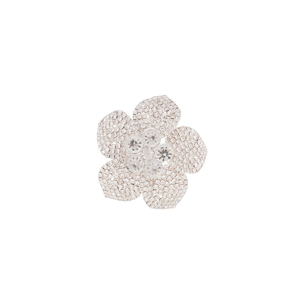 Flower Pave Diamante Brooch