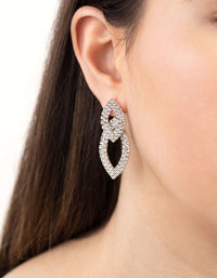 Silver Cup-Chain Double Leaf Earrings - link has visual effect only