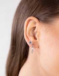 Silver Enamel Stud Sleeper Earring Pack - link has visual effect only