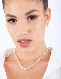 Silver Glitter Ring Chain Necklace - link has visual effect only