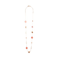 Rose Gold Painted Multi Bead Station Necklace - link has visual effect only