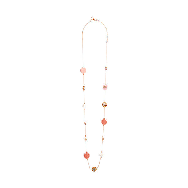 Rose Gold Painted Multi Bead Station Necklace