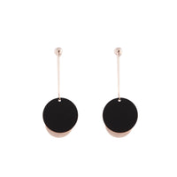 Rose Gold Coated Disc Matte Black Earrings - link has visual effect only