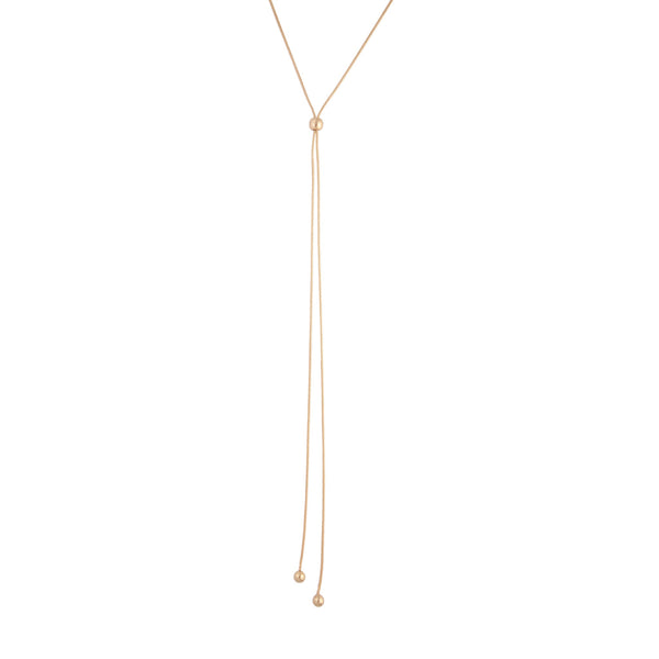 Gold Lariat Ball Necklace