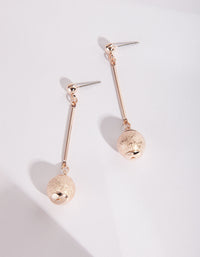 Rose Gold Sandblast Circle Charm Earrings - link has visual effect only
