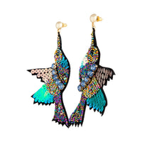Sequin Hummingbird Statement Earrings - link has visual effect only