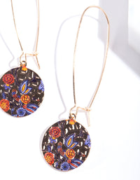Gold Print Circle Earrings - link has visual effect only