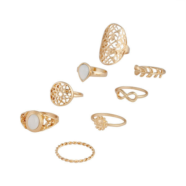 Gold Filigree Cut-Out Ring 8-Pack
