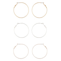 Mixed Metal Textured Hoop Earring Pack - link has visual effect only