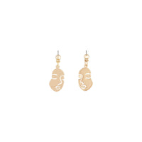Mini Gold Face Drop Earrings - link has visual effect only