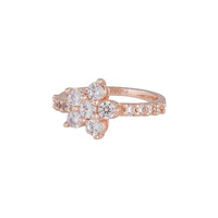 Rose Gold Cubic Zirconia Flower Ring - link has visual effect only