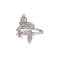 Rhodium Cubic Zirconia Butterfly Ring - link has visual effect only
