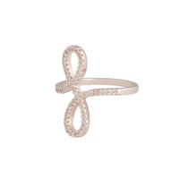 Rose Gold Cubic Zirconia Double Loop Ring - link has visual effect only