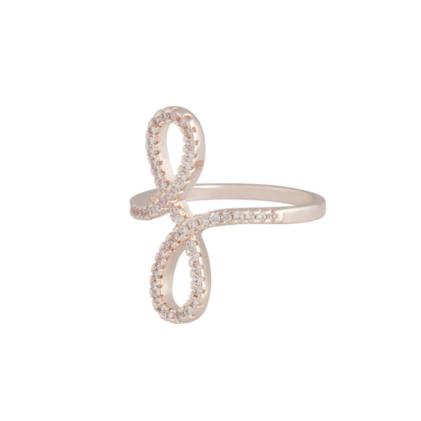 Rose Gold Cubic Zirconia Double Loop Ring