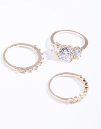 Gold Cubic Zirconia Ring Pack - link has visual effect only