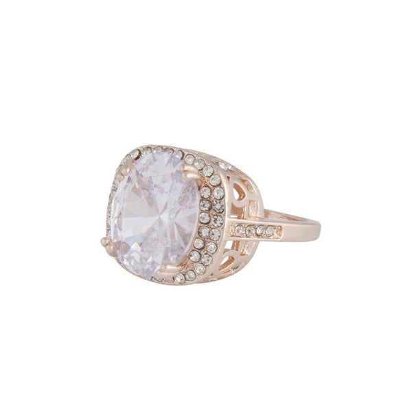 Rose Gold Cubic Zirconia Square Ring