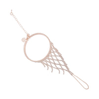 Rose Gold Lattice Cup Chain Hand Chain - link has visual effect only