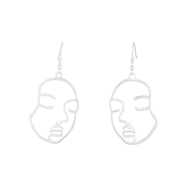 Silver Small Face Earrings