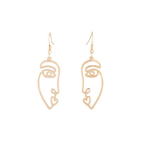 Gold Swirl Face Earrings - link has visual effect only